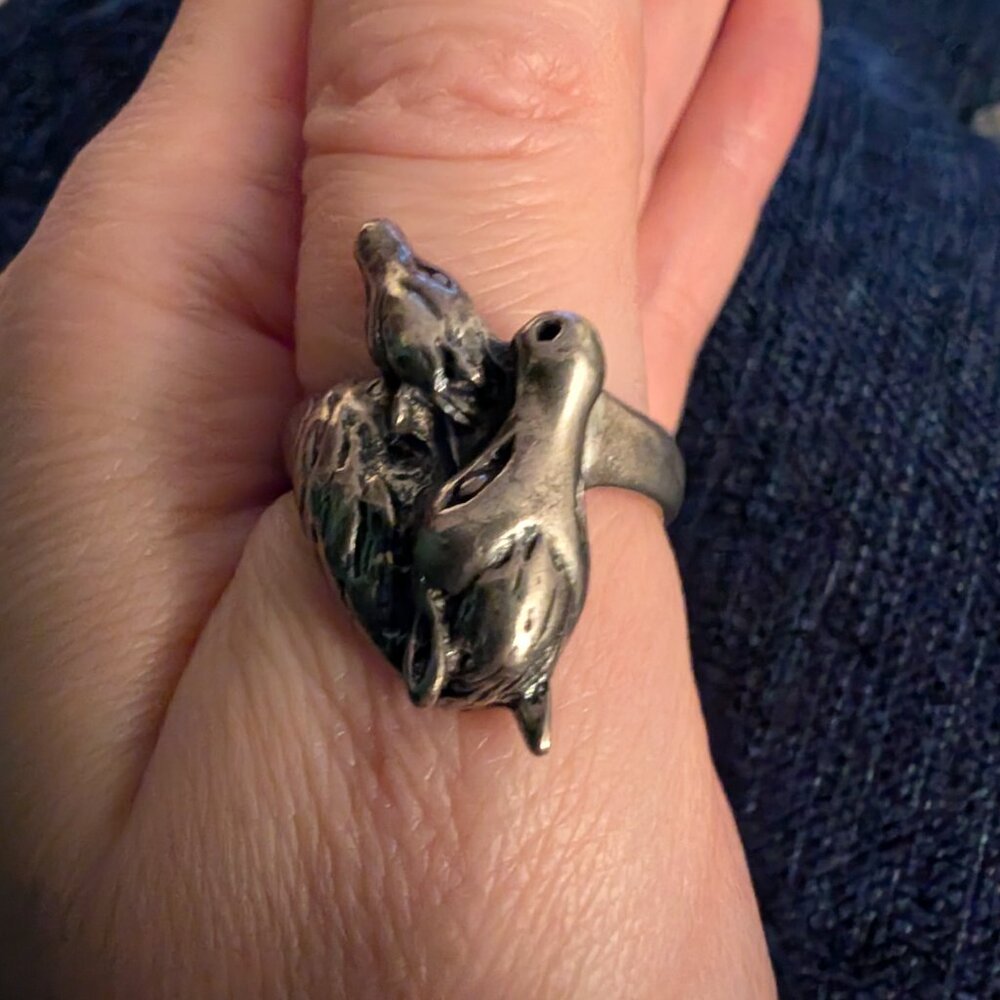 Sterling Silver Horses Head Ring - Picture 2 of 3